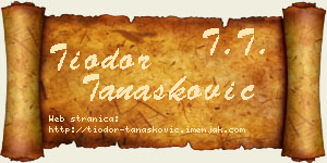 Tiodor Tanasković vizit kartica
